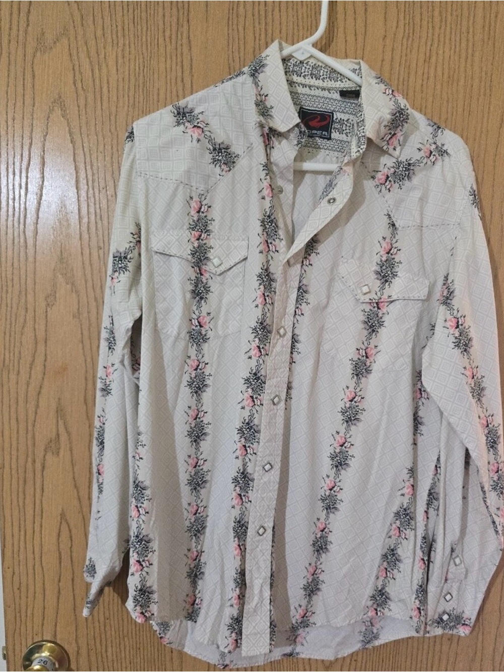 Men's Roper Cream Floral Western Shirt